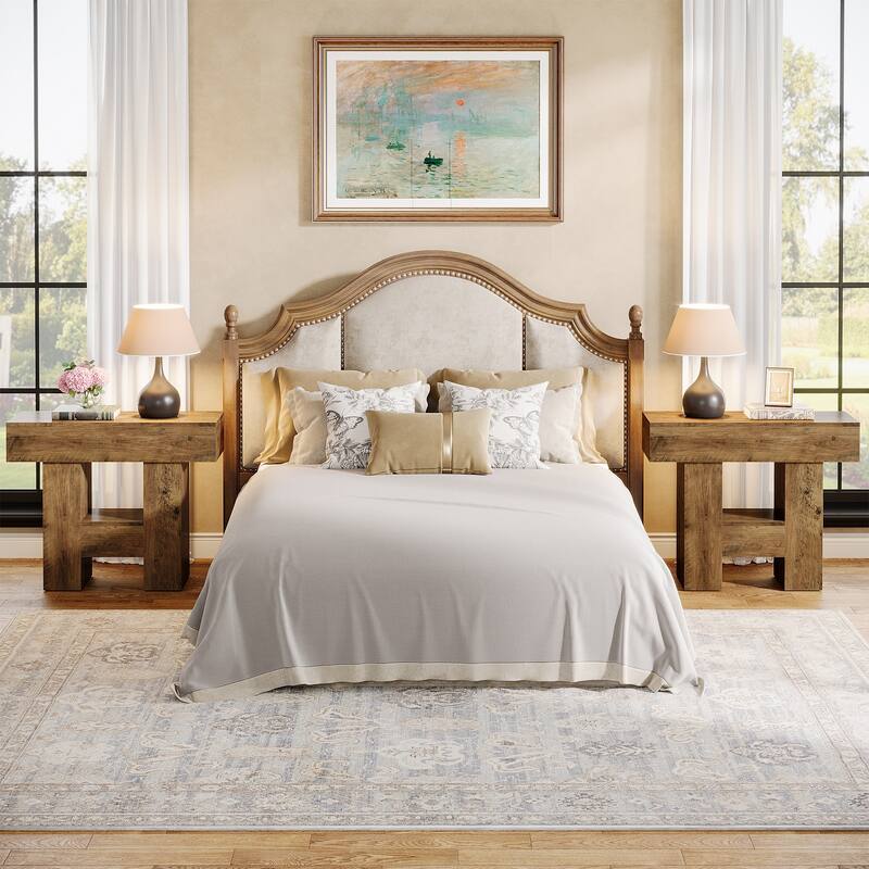 31.5 Inch End Table for Living Room, Farmhouse Sofa Side Table