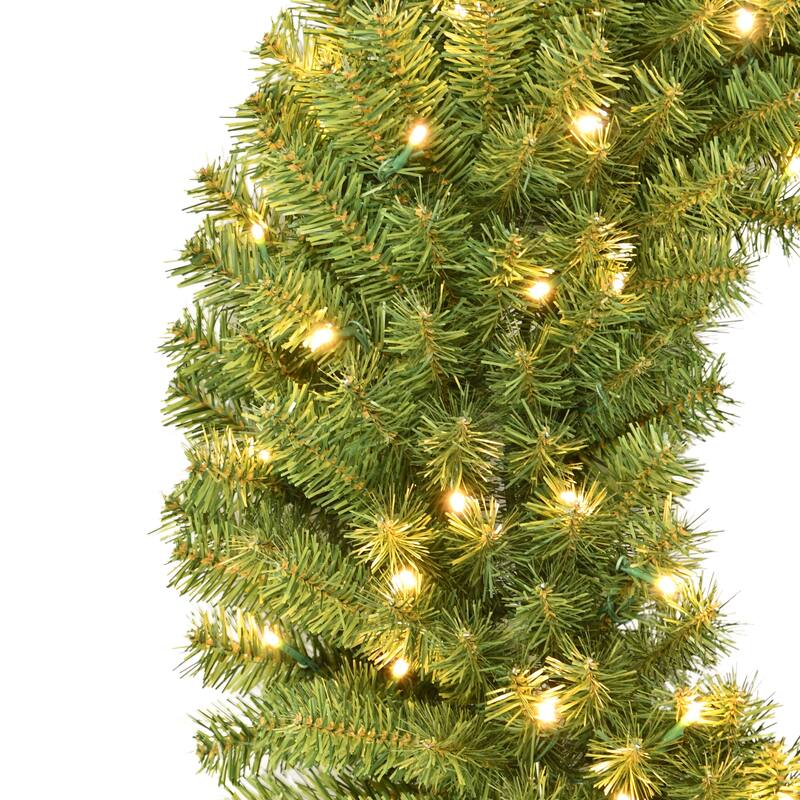 Puleo International 36" Pre-Lit Artificial Utah Spruce Wreath with 100 Warm White LED Lights