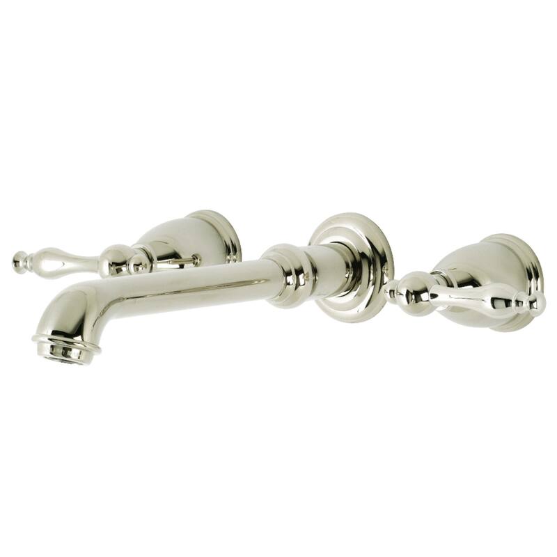 Naples Two-Handle 3-Hole Wall Mount Bathroom Faucet - Polished Nickel