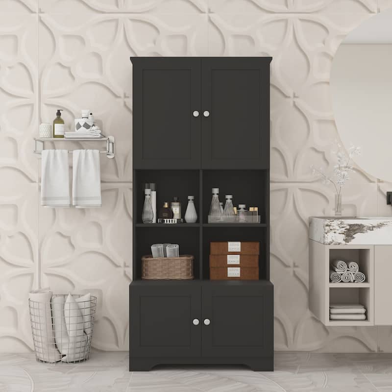 Tall and Wide Bathroom Floor Storage Cabinet