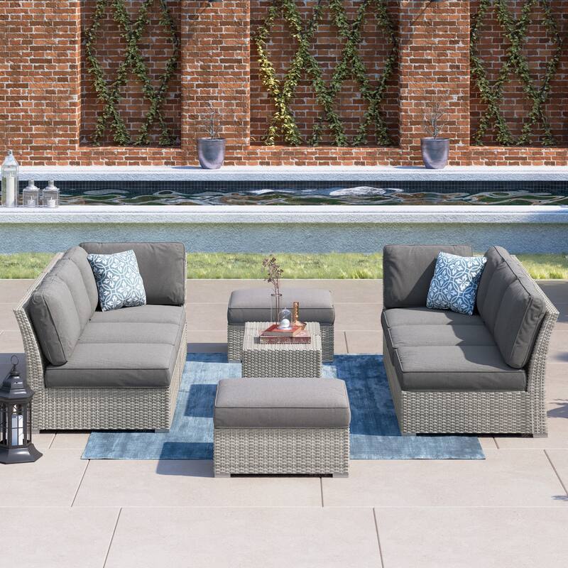 Corvus Oreanne 10-piece Brown Wicker Patio Furniture Set