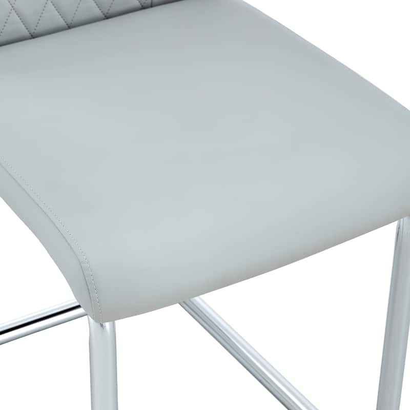 Roomfitters Faux Leather Dining Chairs with Cushions and Metal Legs, Set of 4 Side Chairs for Home or Office