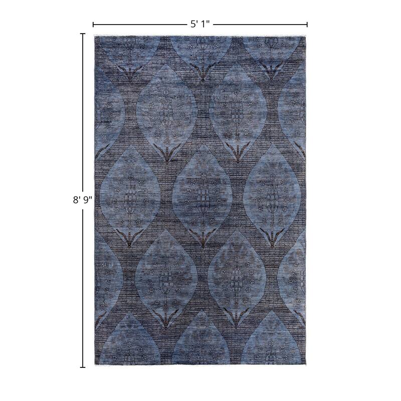 Vibrance One-of-a-Kind Hand-Knotted Area Rug - Gray, 5' 10" x 8' 9" - 5' 10" x 8' 9"