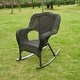 preview thumbnail 4 of 10, International Caravan Chelsea Resin Wicker Porch Rocker Antique Black