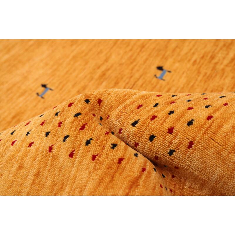 ECARPETGALLERY Hand Loomed Kashkuli Gabbeh Light Orange Wool Rug - 5'0 x 8'2