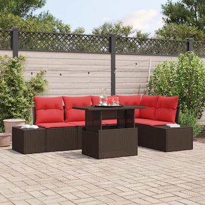 vidaXL 6 Piece Garden Sofa Set with Cushions - 103.9×60.6×27.2