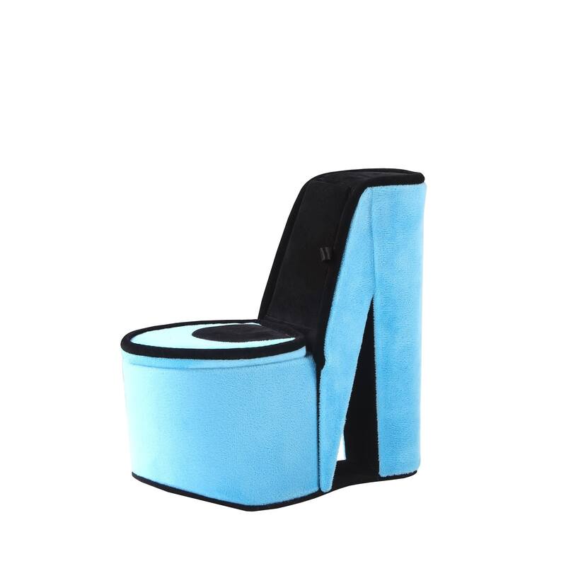 9" Blue And Black Glitter Velvet High Heel Jewelry Box