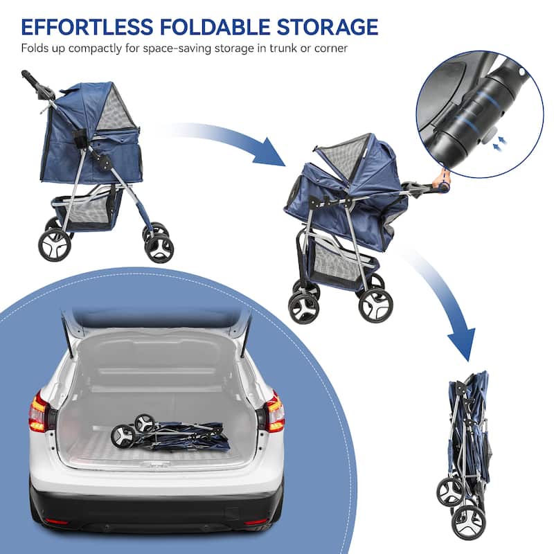 Moasis Pet Stroller with Latch Closure