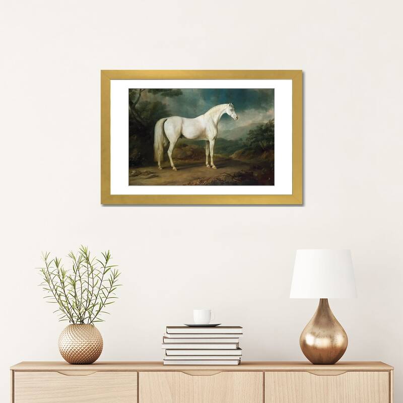 iCanvas "White horse in a wooded landscape, 1791 " by Sawrey Gilpin