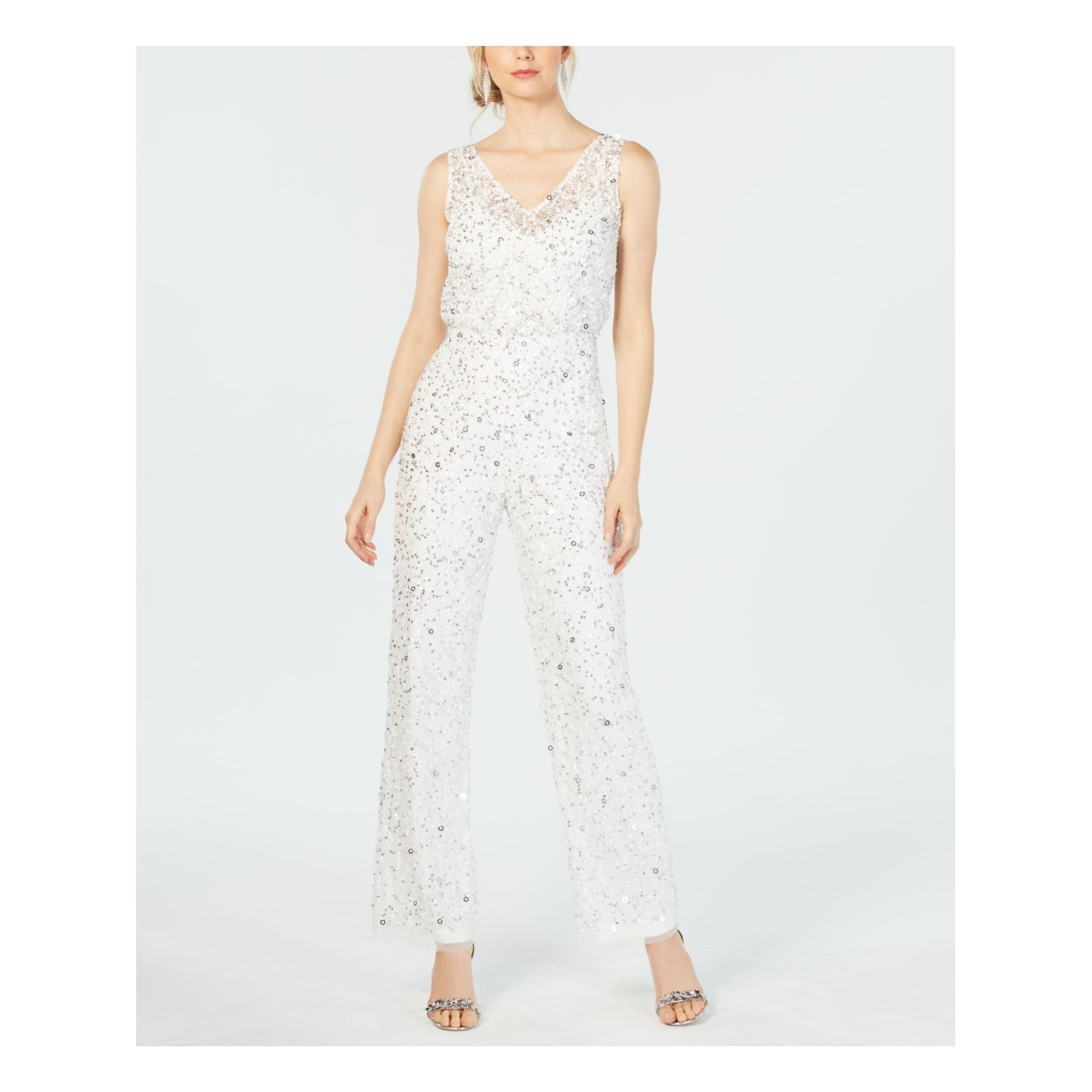white flare overalls