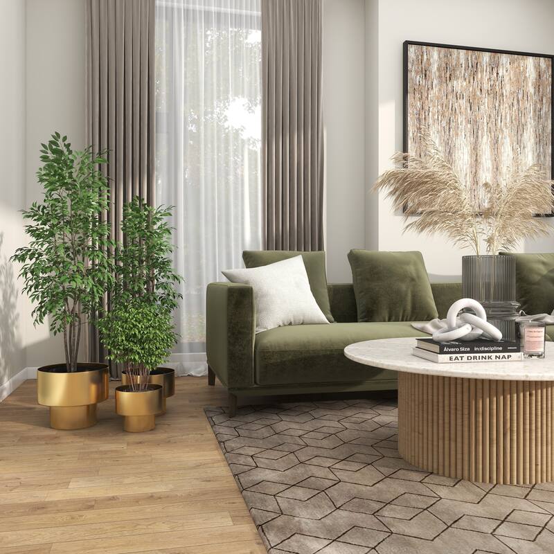 Gold Metal Brushed Indoor Outdoor Planter (Set of 3)