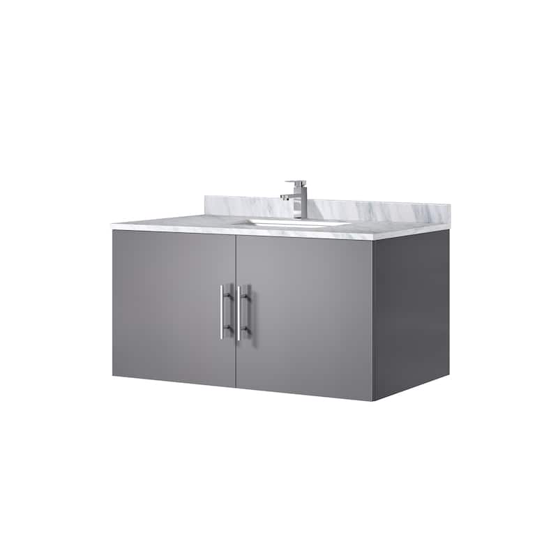 Geneva Bath Vanity Carrara Marble Top, Sink and Faucet