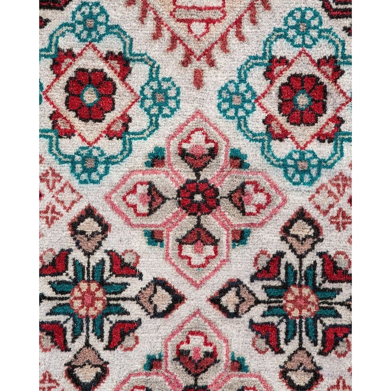 Overton Hand Knotted Wool Vintage Inspired Modern Contemporary Overdyed Multi Area Rug - 3' 2" x 5' 5"