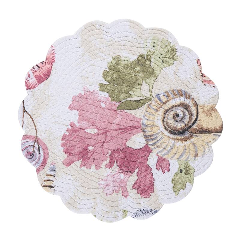Vilano Bay Round Quilted Placemat Set 6