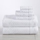 preview thumbnail 34 of 197, Linery & Co. Cotton Diamond Waffle Texture Bath Towels 6 Piece Set W/ Bath Sheets - Optic White