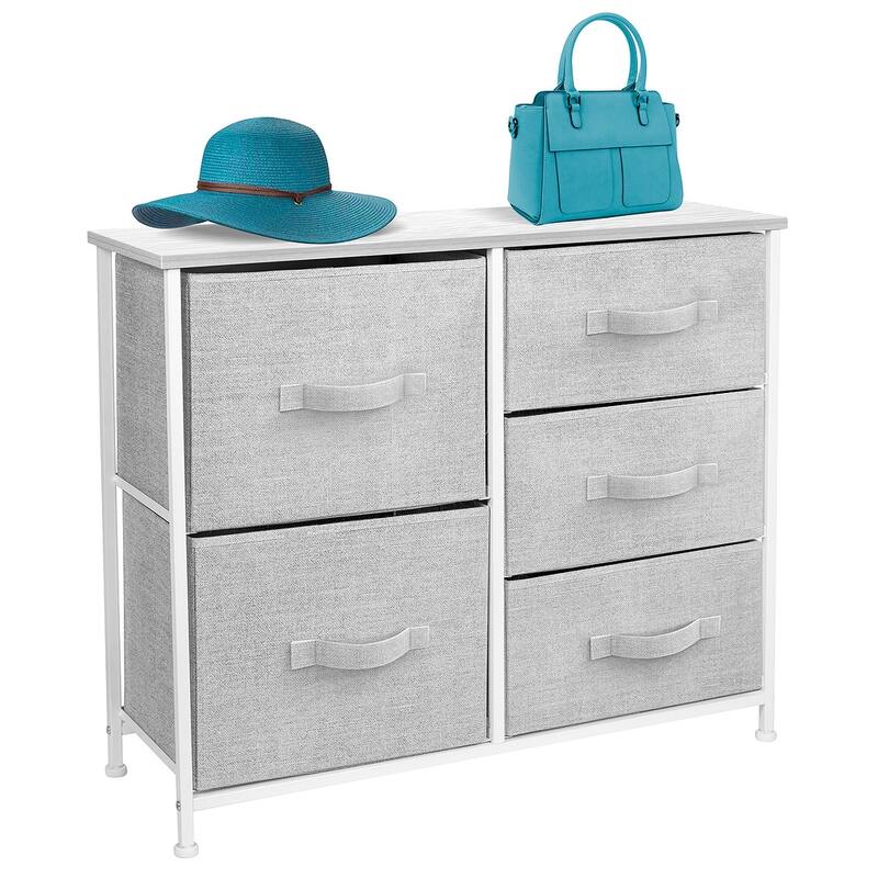 Dresser w/ 5 Drawers - Furniture Storage Tower Unit for Home, Bedroom