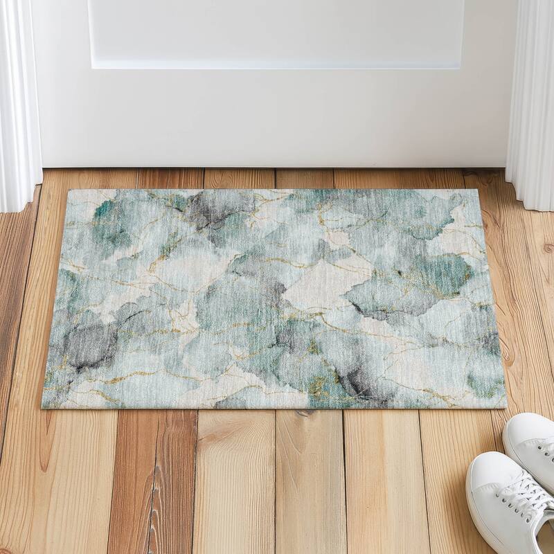 Machine Washable Indoor/ Outdoor Modern Brighton Chantille Rug