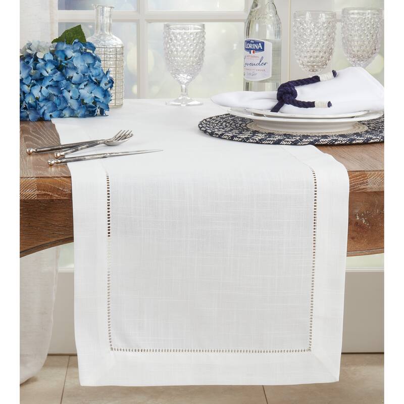 Table Runner With Hemstitched Border Design