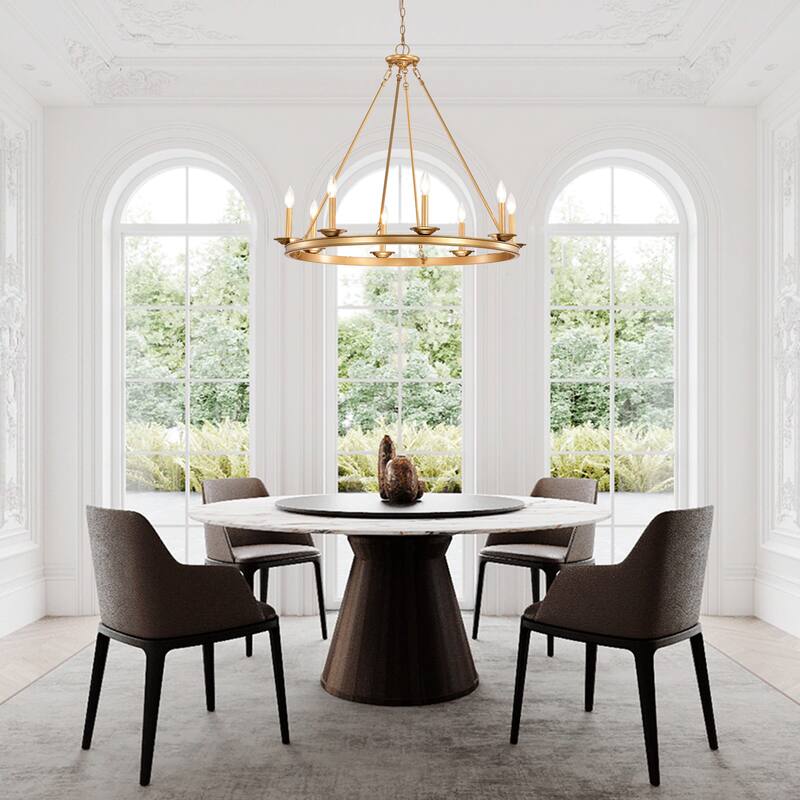 Eva 8-Light Metal Round Chandelier.