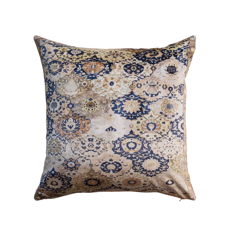 Cotton Velvet Pillow - 20.0"L x 0.5"W x 20.0"H - Multi