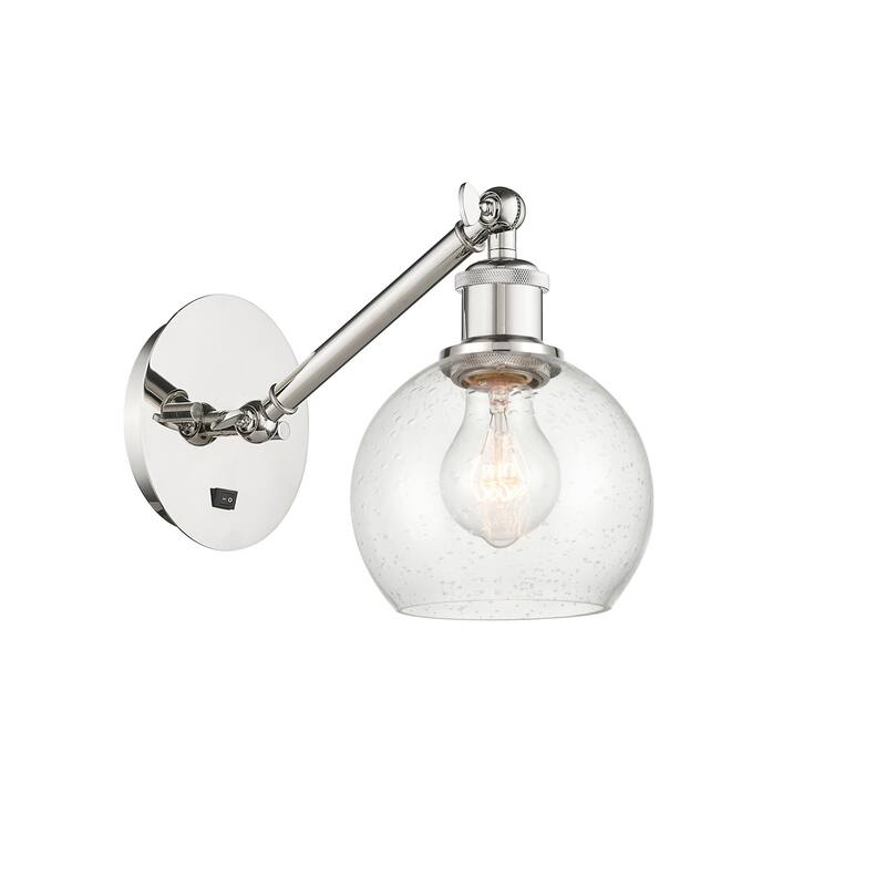 Innovations Lighting 317-1W-12-6 Athens Sconce Athens 12" Tall Wall - Polished Nickel / Seedy