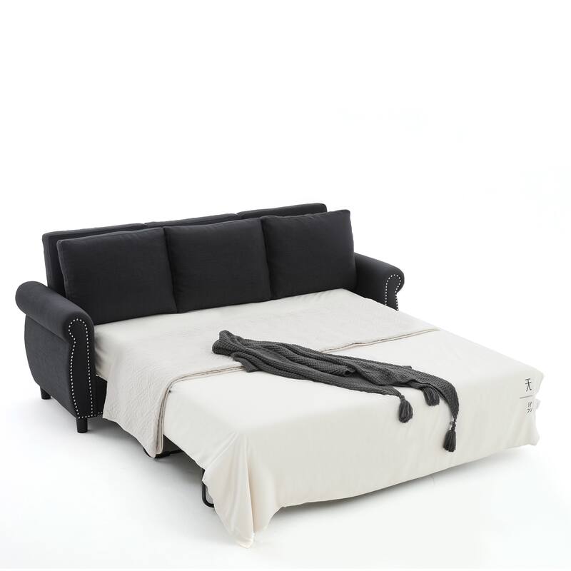 Sleeper Sofa Daybed, Pull Out Couch with Mattress, 3-in-1 Seater Upholstery Sectional Couches Convertible Sofa Bed