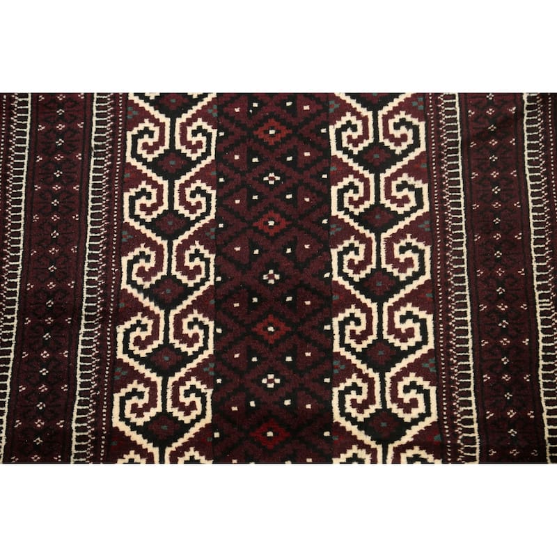 Traditional Geometric Persian Balouch Wool Area Rug Handmade Carpet - 2'6" x 3'11"