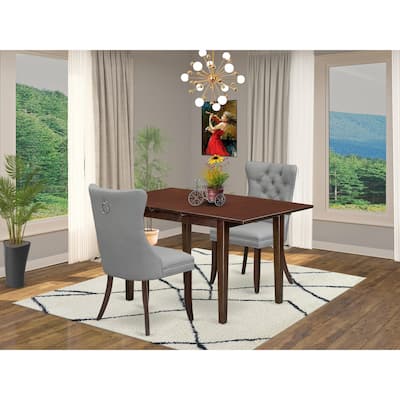 East West Furniture Kitchen Table Set Includes a Rectangle Dining Table and Parson Chairs, Mahogany (Pieces Options)