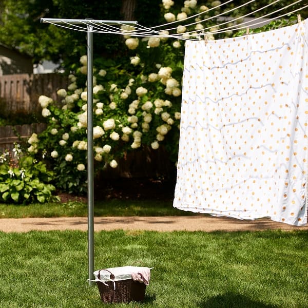 slide 1 of 1, Rust-Resistant Steel Clothesline T-Post with One Piece Construction