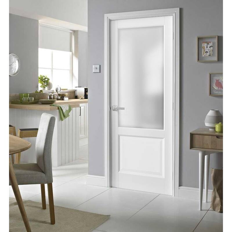 Lite Slab Barn Door Panel / Lucia 22 White Frosted Opaque Glass