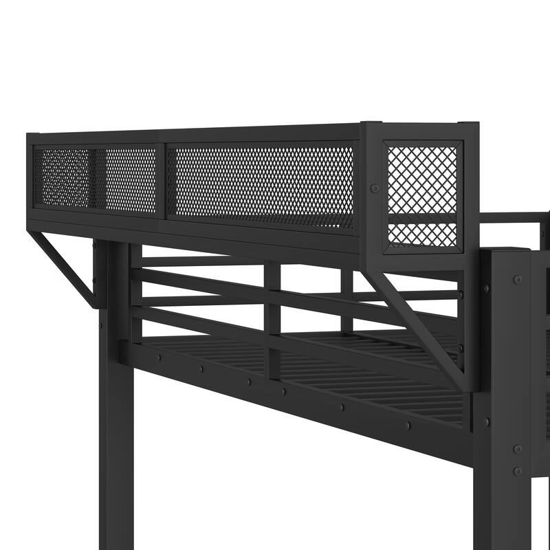 Twin XL over Twin XL Bunk Bed with Storage & Drawers, USB Ports & LED Lights, Convertible Sofa Lower Bed