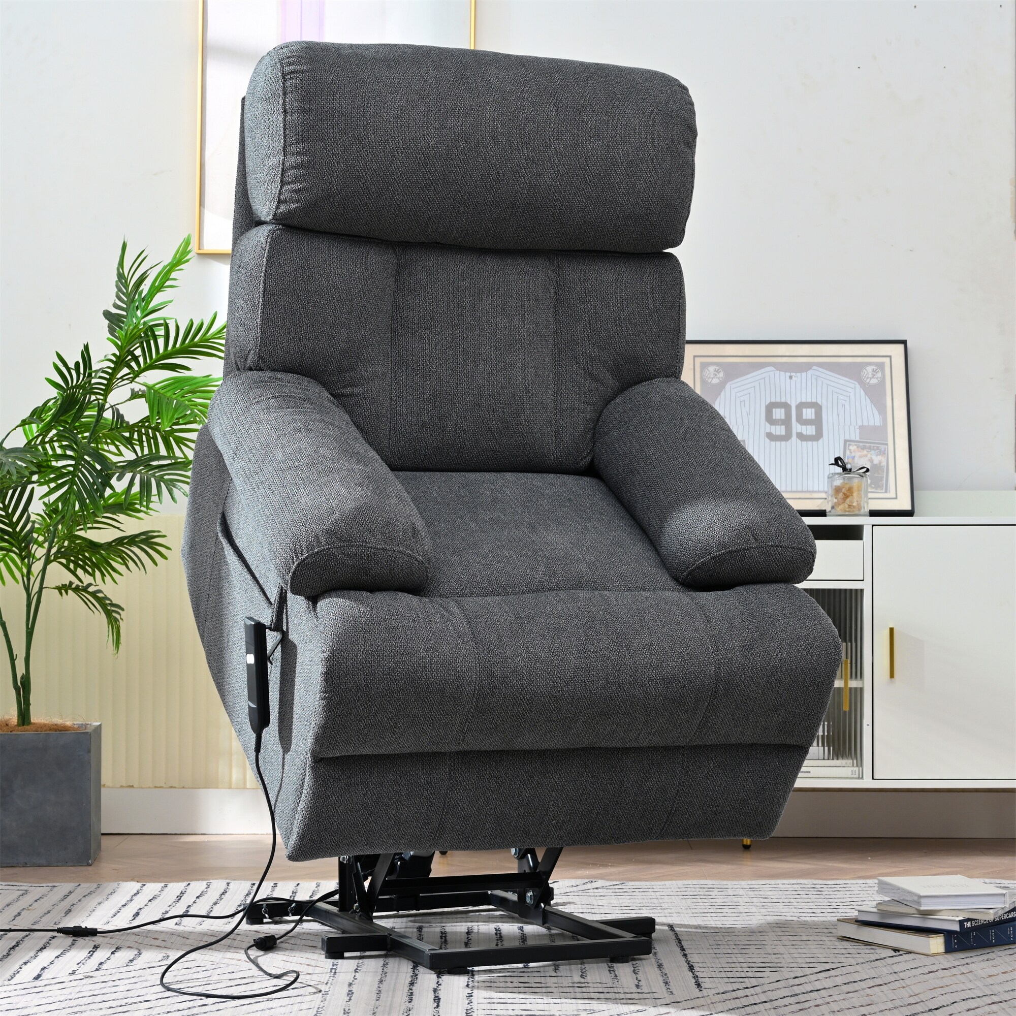 Power Lift Recliner Chair w/Remote Control and Side Pocket