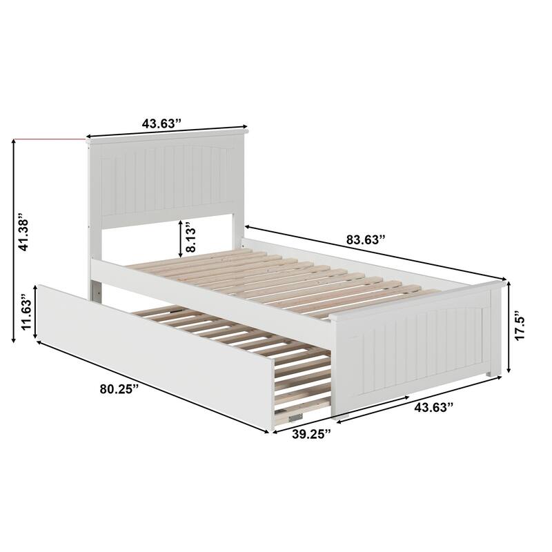 Nantucket Bed with Matching Footboard and Twin XL Trundle