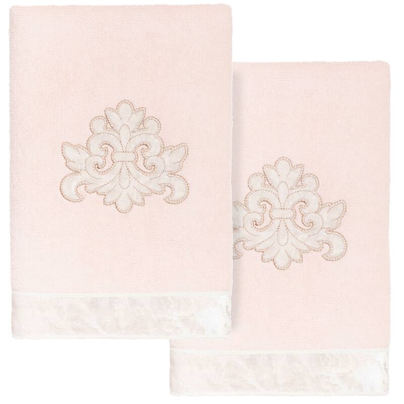 Authentic Hotel and Spa Turkish Cotton May 2 PC Hand Towel Set - Blush