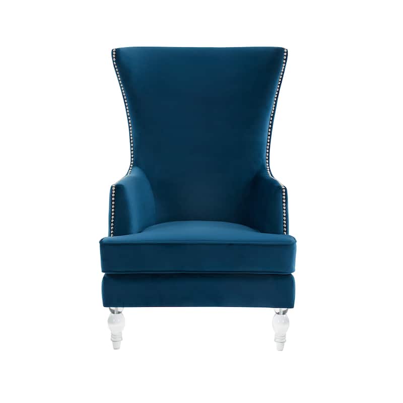 SAFAVIEH Couture Cath Modern Wingback Chair - 29Wx32Dx45H - Navy