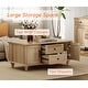 preview thumbnail 10 of 10, Light Wood Coffee Table with Drawer & Cabinet, Rustic Center Table