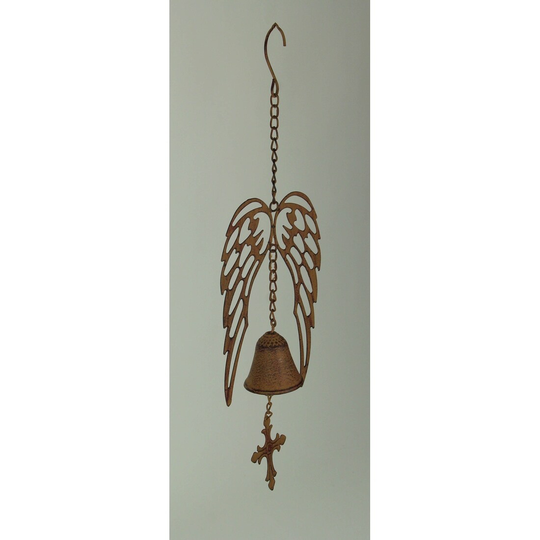 Shop Black Friday Deals On Metal Art Angel Wings And Cross Wind Chime 13 75 X 6 25 X 2 75 Inches Overstock 29115402