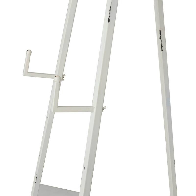 White Metal Tall Adjustable Display Stand 3 Tier Anchor Easel with Foldable Stand and Chain Support