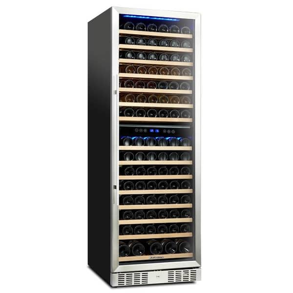 Shop Kalamera 157 Bottle Compressor Wine Cooler Refrigerator Dual Zone With Touch Control Overstock 12180884