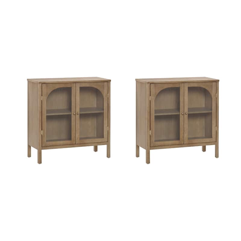 Nathan James Mason Sideboard Buffet with Glass Doors and Adjustable Shelves
