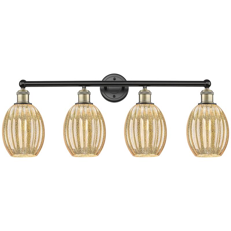 Innovations Lighting 616-4W-13-34 Preston Vanity Preston 4 Light 34" - Black Antique Brass / Mercury