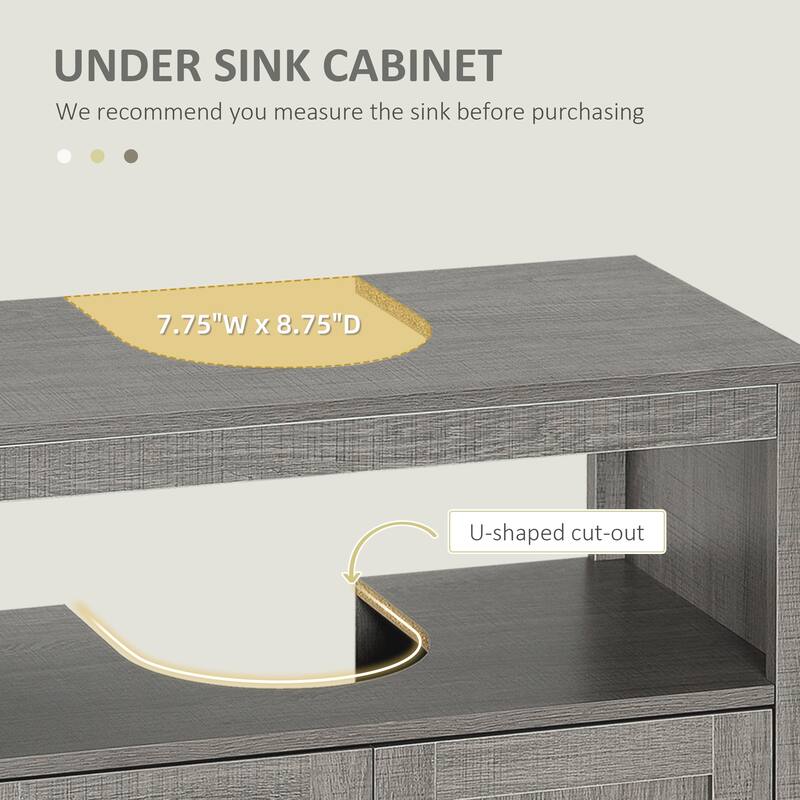 Bathroom Under Sink Cabinet with 2 Doors and Open Shelf,Bathroom Under Sink Cabinet with 2 Doors and Open Shelf