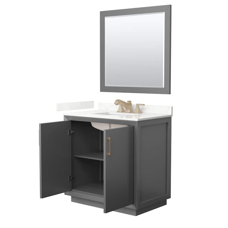Wyndham Collection WCF414136S-QTZ-US3M34 Strada 36" Free Standing