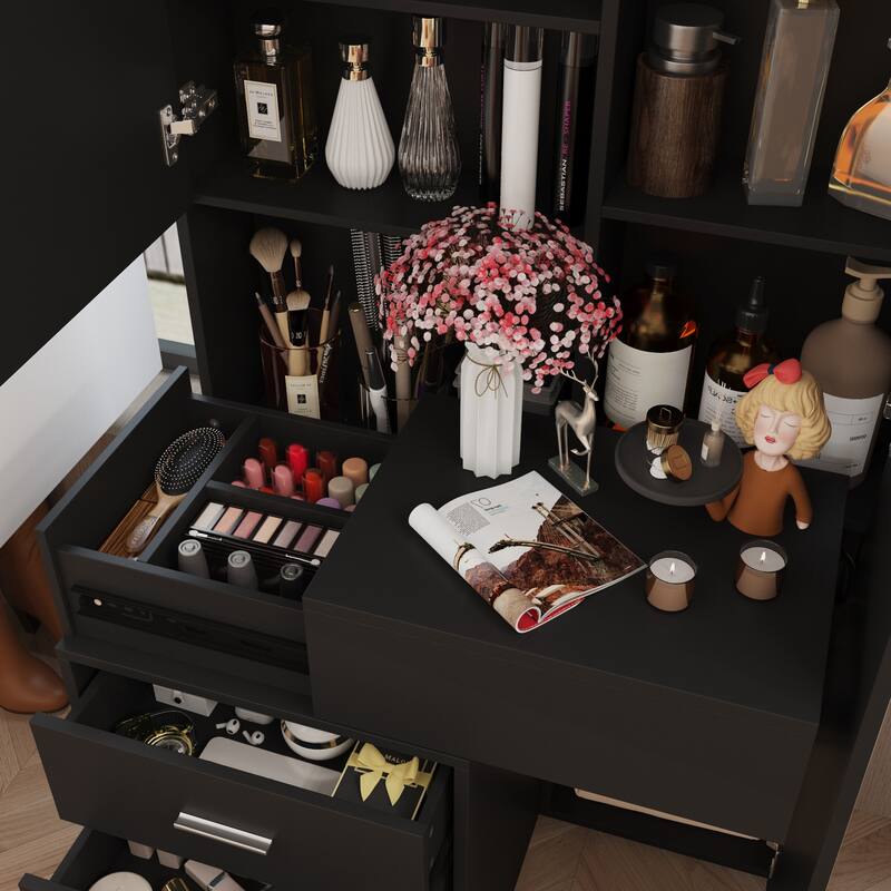 Dresser LED-Lit Vanity Dressing Cabinet with Full-Length Mirror