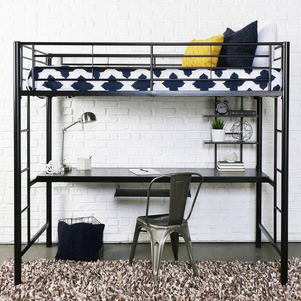 Office Accents Premium Metal Twin Loft Bed With Detachable Accents Premium Metal Twin Loft Bed