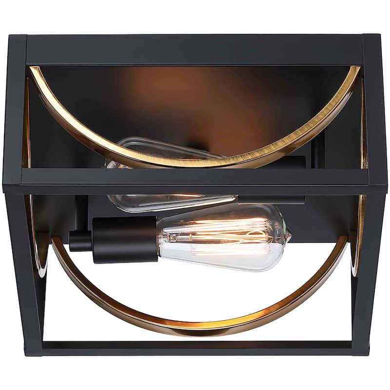 2-Light Flush Mount Ceiling Light Fixture - 11.81"x11.81"x5.51"