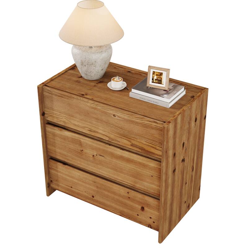 Oversized Solid Wood Nightstand, 31.5-Inch Farmhouse Night Stand