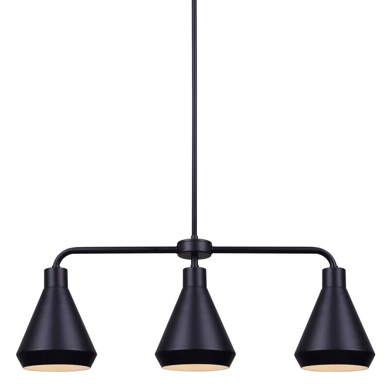 Canarm IPL1020A03 Byck 3 Light 32" Wide Linear Chandelier - Black