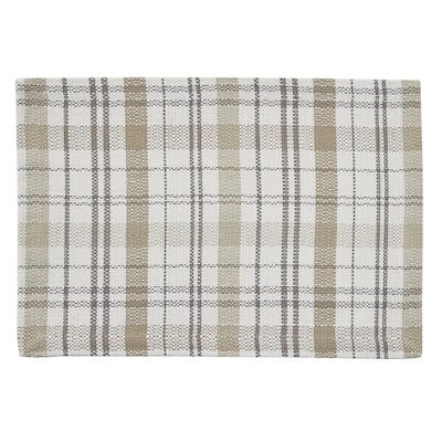 Park Designs In The Meadow Beige Plaid Placemat Set of 4 - 13" X 19"