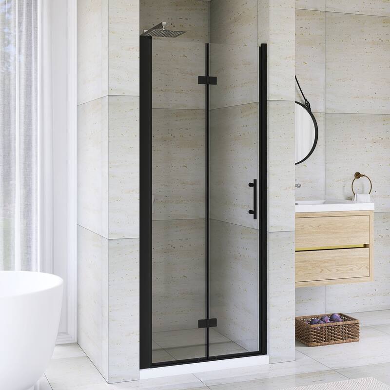 Bifold Framed Shower Door in Matte Black Finish